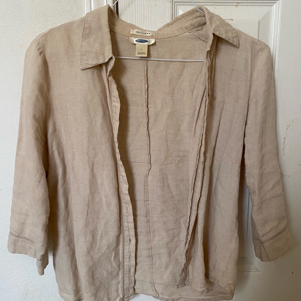 Oversized button up khaki jacket